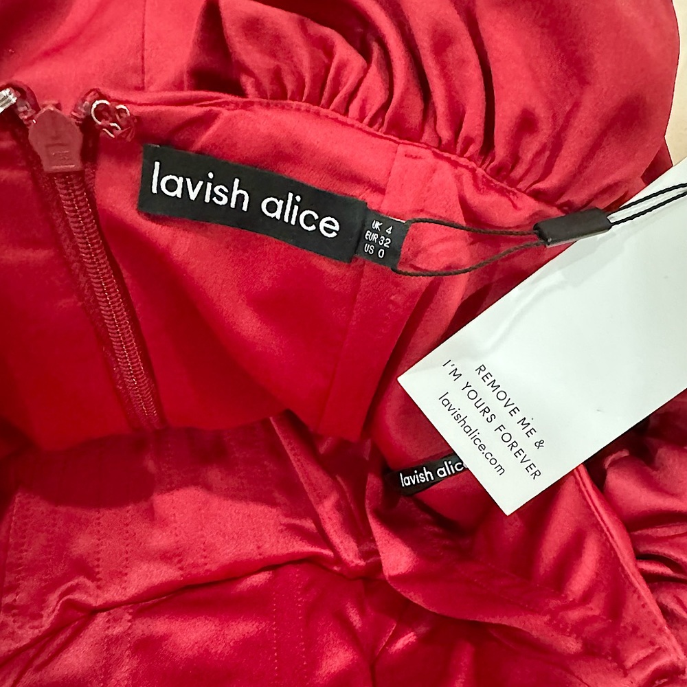 NWT Lavish Alice
Off-The-Shoulder Satin Minidress - Picture 5 of 9